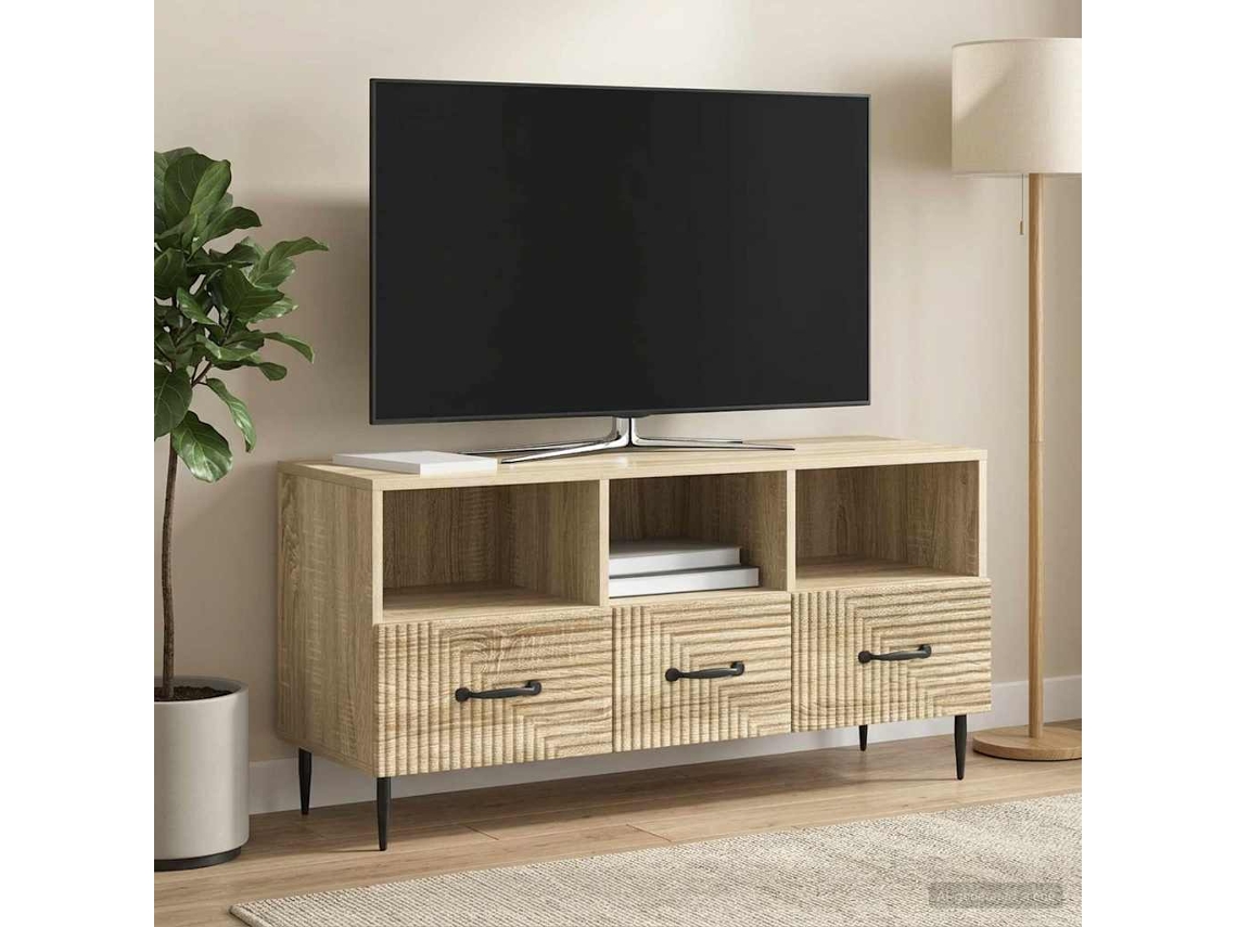 Vidaxl Gabinete Para Tv Com Gaveta Carvalho Sonoma 102 X 34,5 X 50 Cm