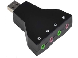 Placa de som externa USB 7.1 Brilvibera para aeronaves, Plug and Play.