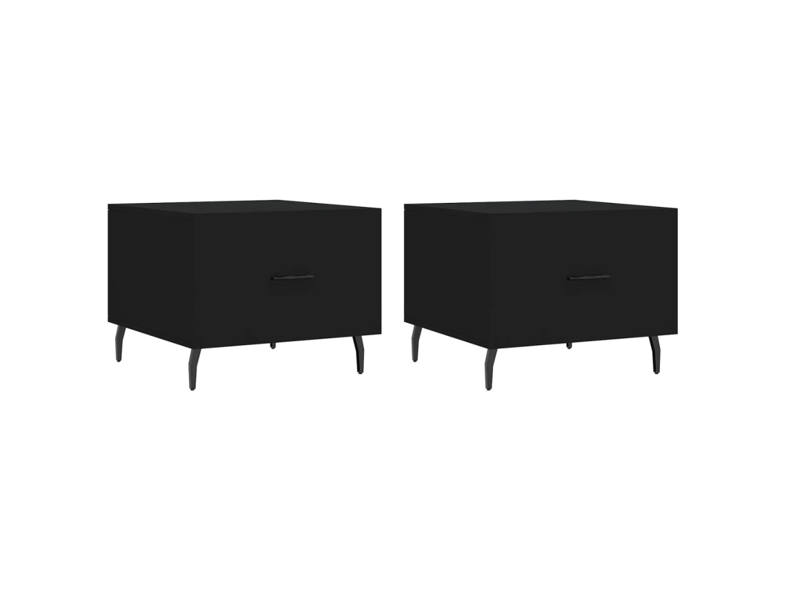 Conjunto de Mesas de Centro 2 Pcs Madeira Processada Preto MAISON EXCLUSIVE (50x50x40 cm)