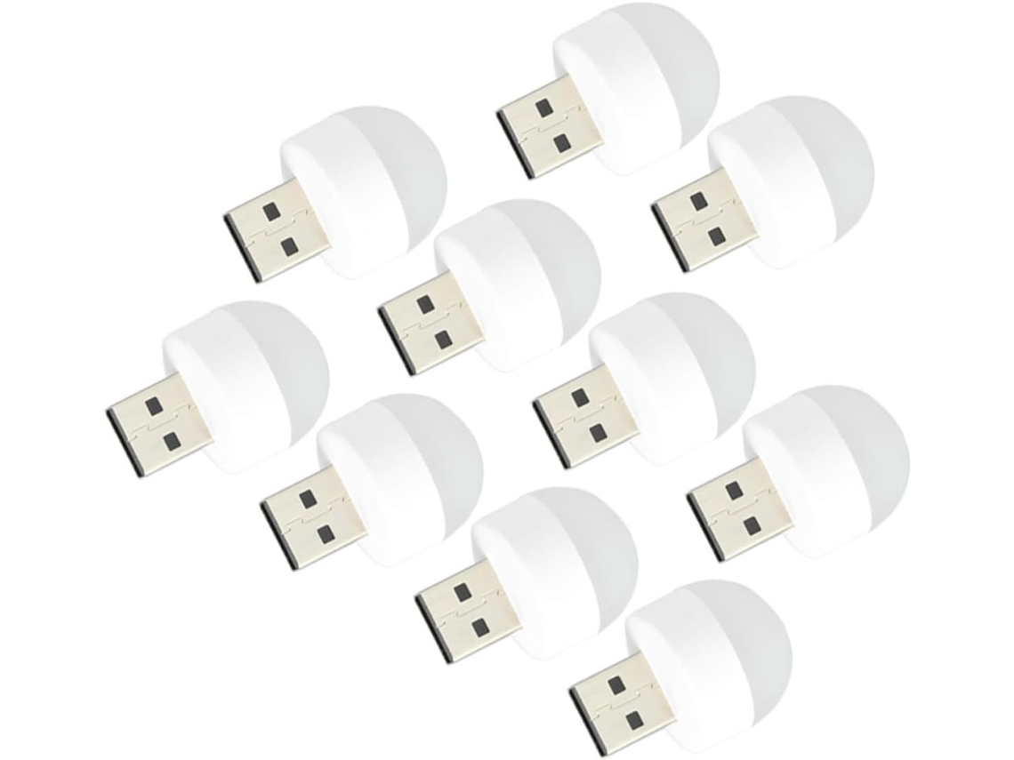 Conjunto De 10 Luzes Noturnas Led Usb, Pequenas Lâmpadas Brancas