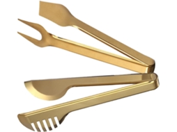 Pinça Para Alimentos Outanaya, 2 Peças, Em Aço Inoxidável Dourado, Versátil E Resistente A Queimaduras, Ideal Para