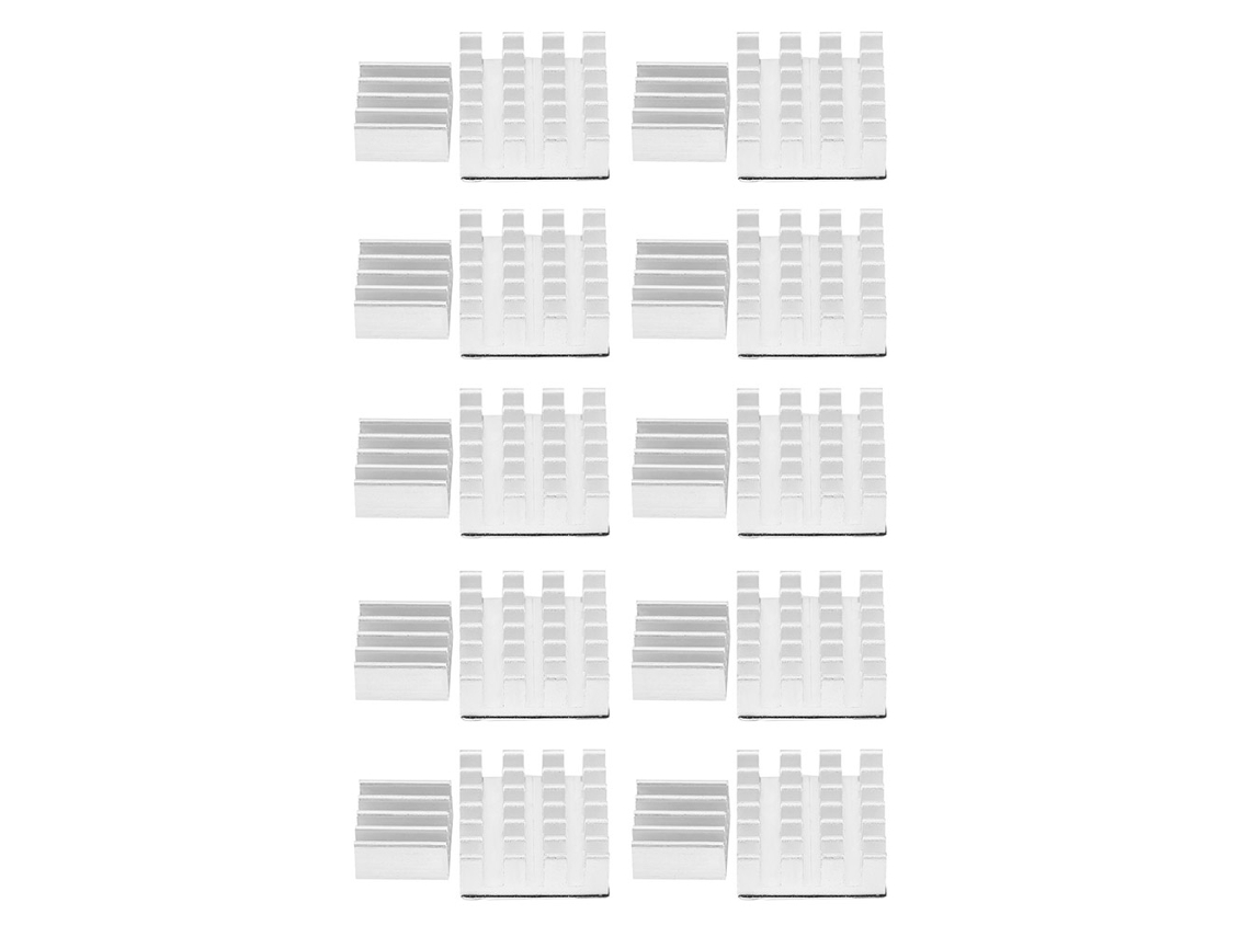 10 Conjuntos Dissipadores de Calor de Alumínio Pequeno/grande com Adesivo para Raspberry Pi 2/3/4b