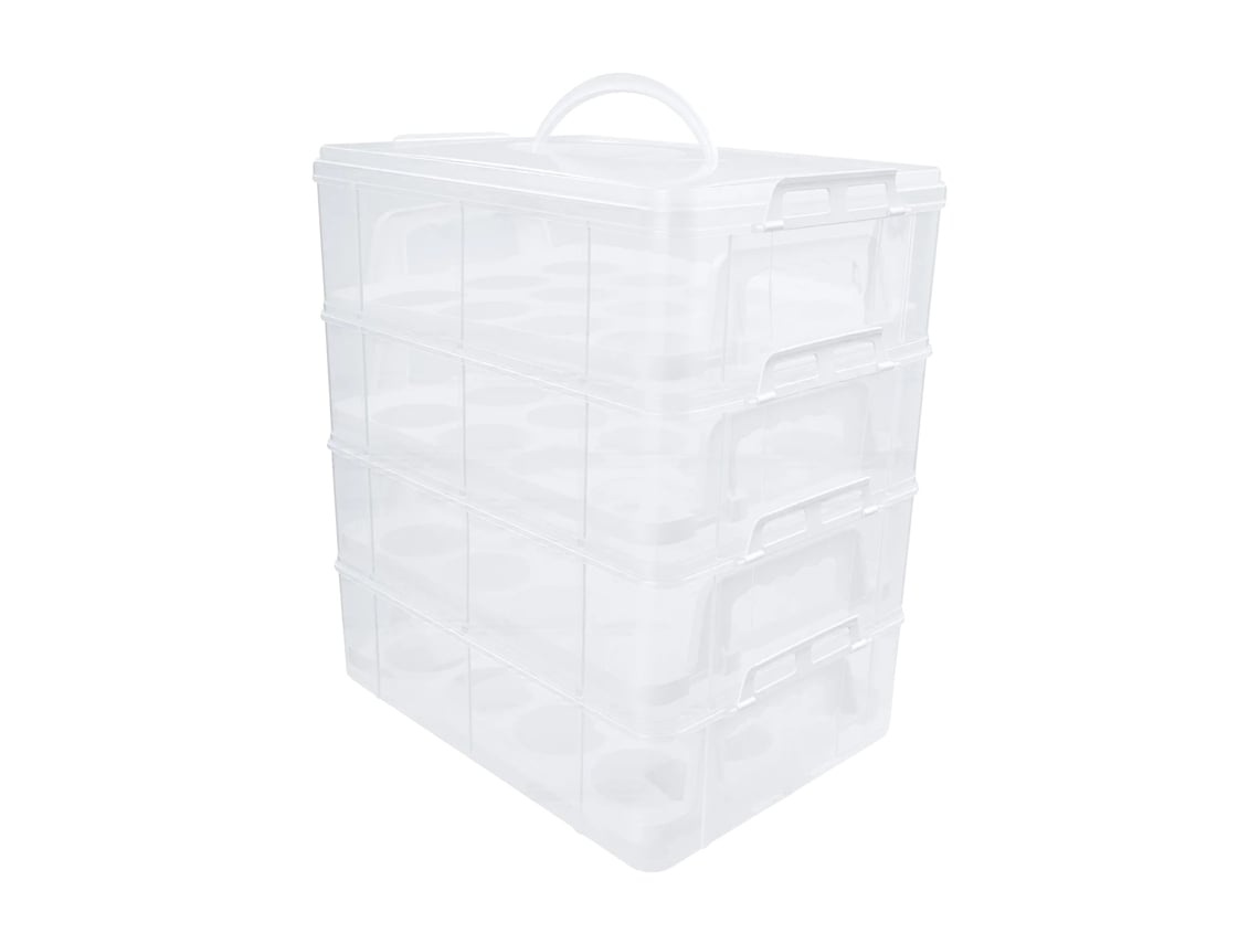 Transportador De Cupcakes, 4 Andares, Suporta 48 Cupcakes, Transparente