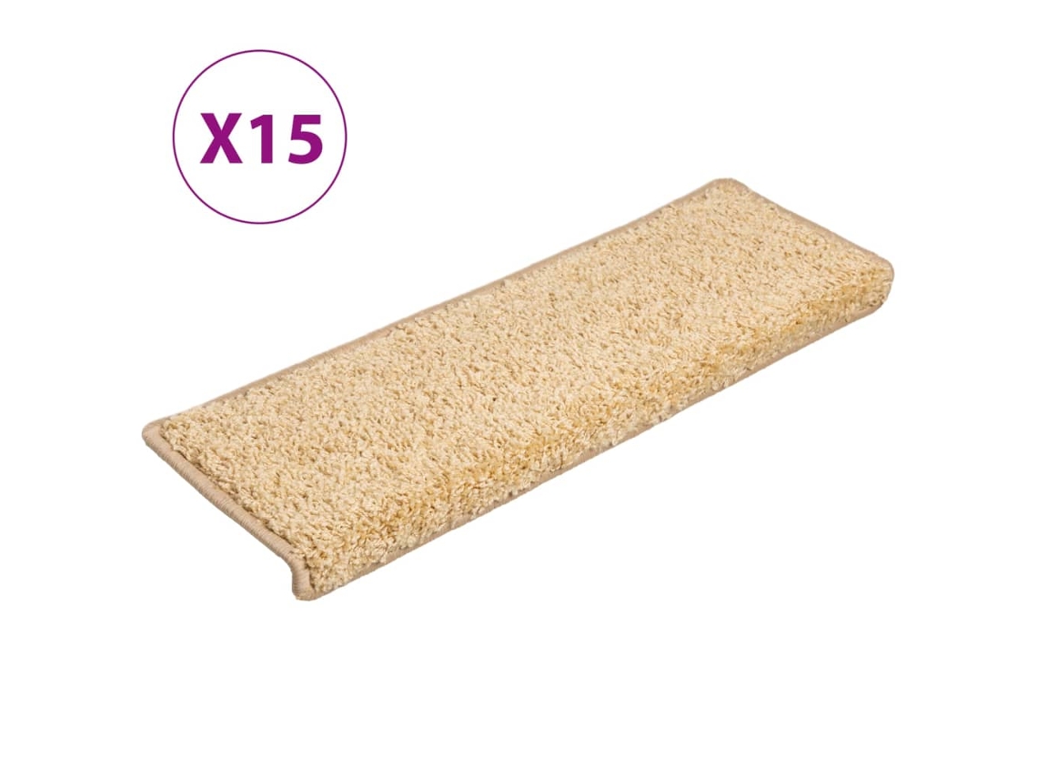 Carpet Stair Tread, Carpet Stair Treads Vidaxl Creme Polipropileno (65 X 21 X 4 Cm)