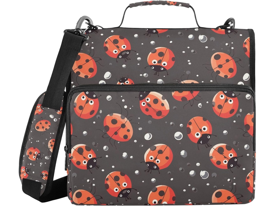 Pasta Organizadora Joaninha Com Alça, Fácil De Transportar, 3, 8cm, 3-argolas Armazenamento, Portfólio, Acessórios
