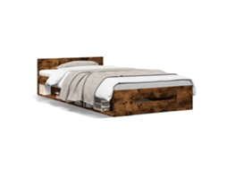 Bed Frame, Bed Frames Vidaxl Marrom Madeira Processada (100 X 200 Cm)