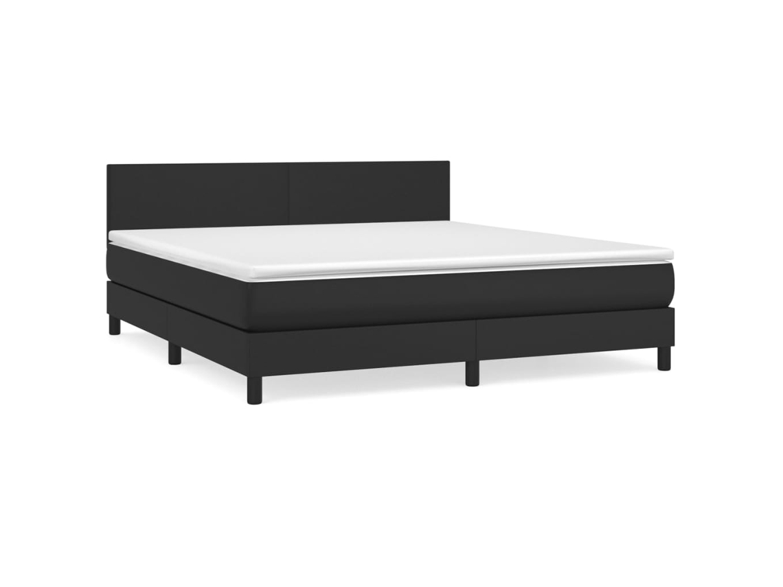 Box Spring Bed, Box Spring Beds Vidaxl Preto Couro Artificial (180 X 200 Cm)