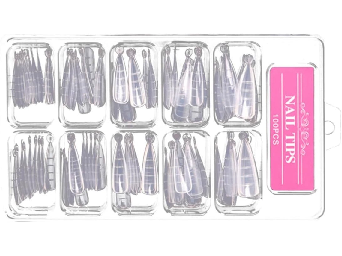 Conjunto de 100 pratos de plástico branco para acessórios profissionais de nail art.