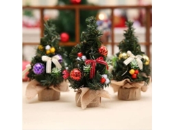 Árvore de Natal Mini Falsa, 8 Polegadas, Mesa, com Presentes, Ornamentos, 2 Unidades