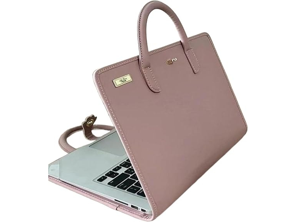 Capa Protetora Para Laptop De Poliuretano Rosa Com Alça, Capa Protetora Para Laptop De 14 Polegadas Brilvibera