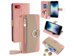 Capa Em Couro Pu Para Apple Iphone 7 / 8 / Se (2020) / Se (2022) - Rosa