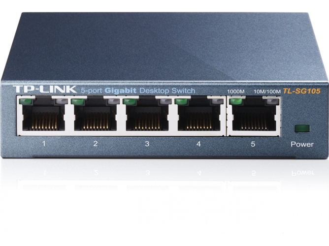 SWITCH TP-LINK METAL 5P GIGABIT TL-SG105 — Até 1000 Mbps | 5 Portas