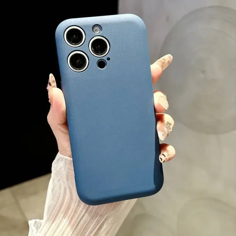 (azul Iphone 15) Capa De Celular Ultrafina Em Silicone Líquido, De Cor Sólida E Resistente A Impactos.
