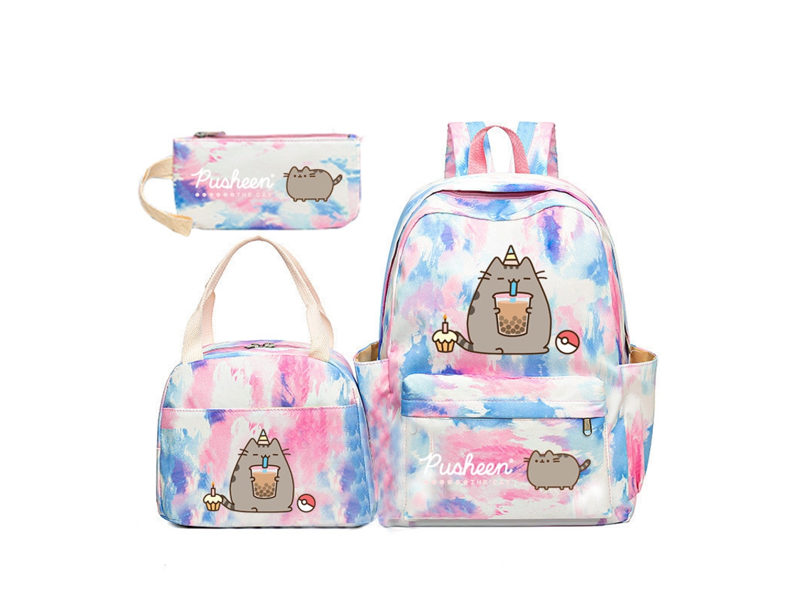 Mochila Arco-íris Que Muda De Cor, Conjunto De Três Peças, Mochila Escolar, Gradiente, Branca ~ 1, Conjunto De Três Peças, Mochila Escolar