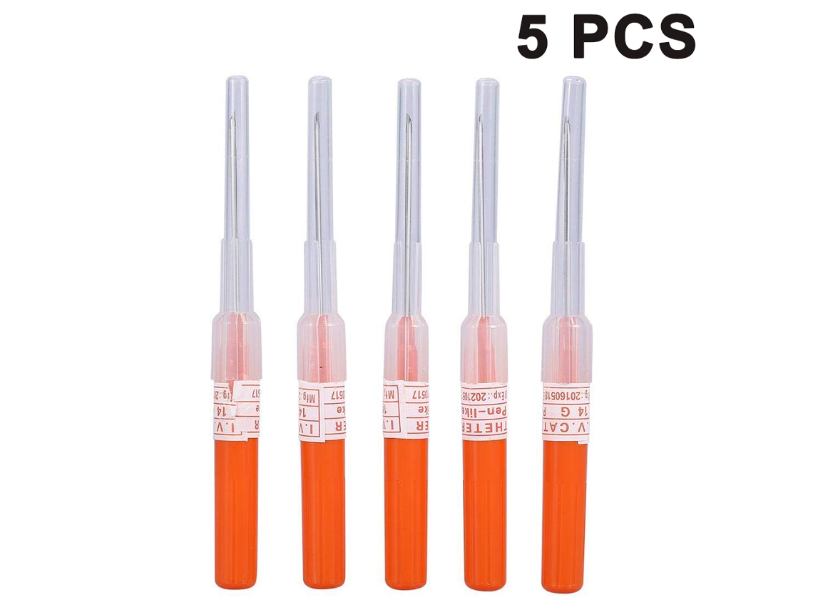 MEOIRUERY Agulhas Para Piercing De Orelha E Nariz 5 Peças Mistas 14g/16g/18g Agulhas Cateterizadas Para Piercing Estéril Ferramenta Para Tatuagem Acessórios Par