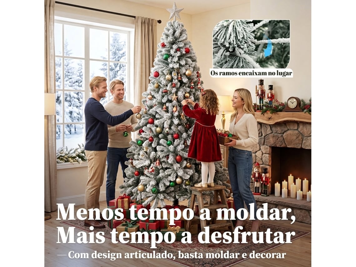 Árvore De Natal Artificial, Em Pvc, Cor Branco E Verde