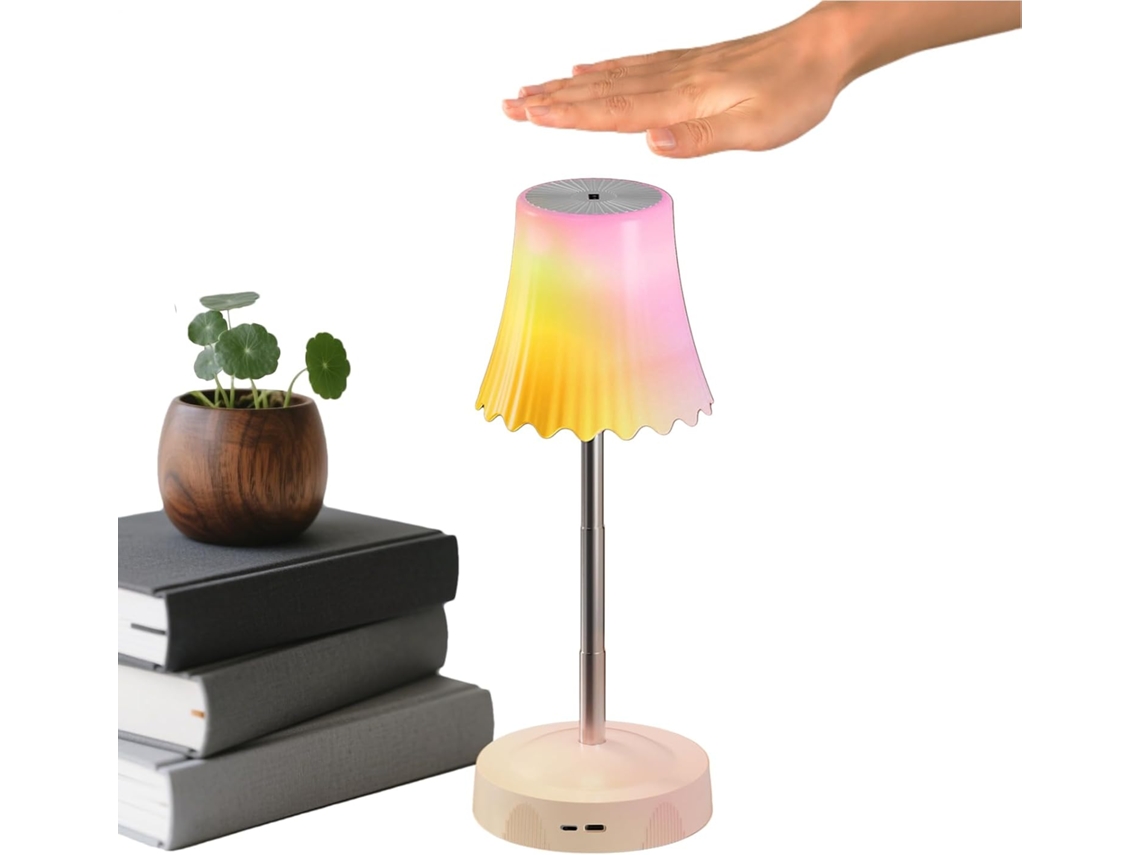 Luminária de mesa recarregável Semi Fio com altura e brilho ajustáveis.