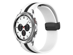 Pulseira De Silicone Dobrável Com Fecho Magnético Para Samsung Galaxy Watch 4 Classic 42mm