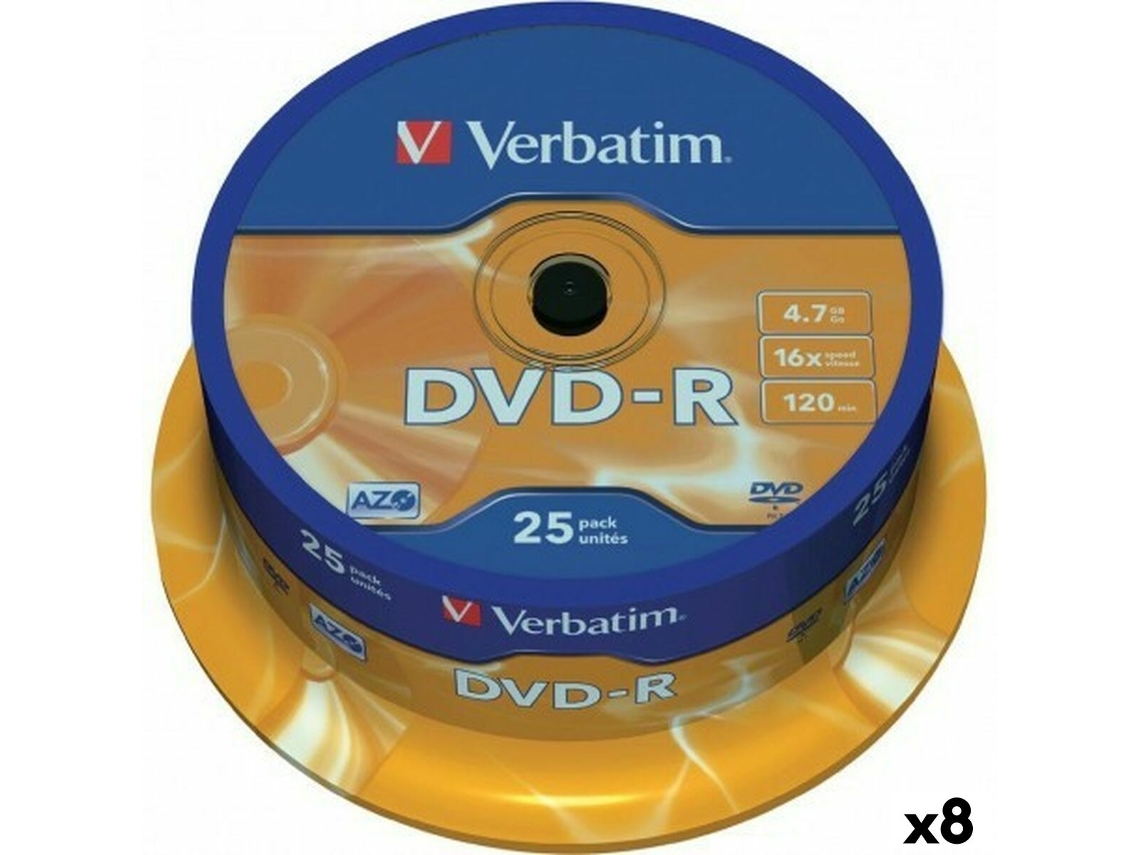 DVD-R VERBATIM 4,7 GB 16x (8 Unidades)