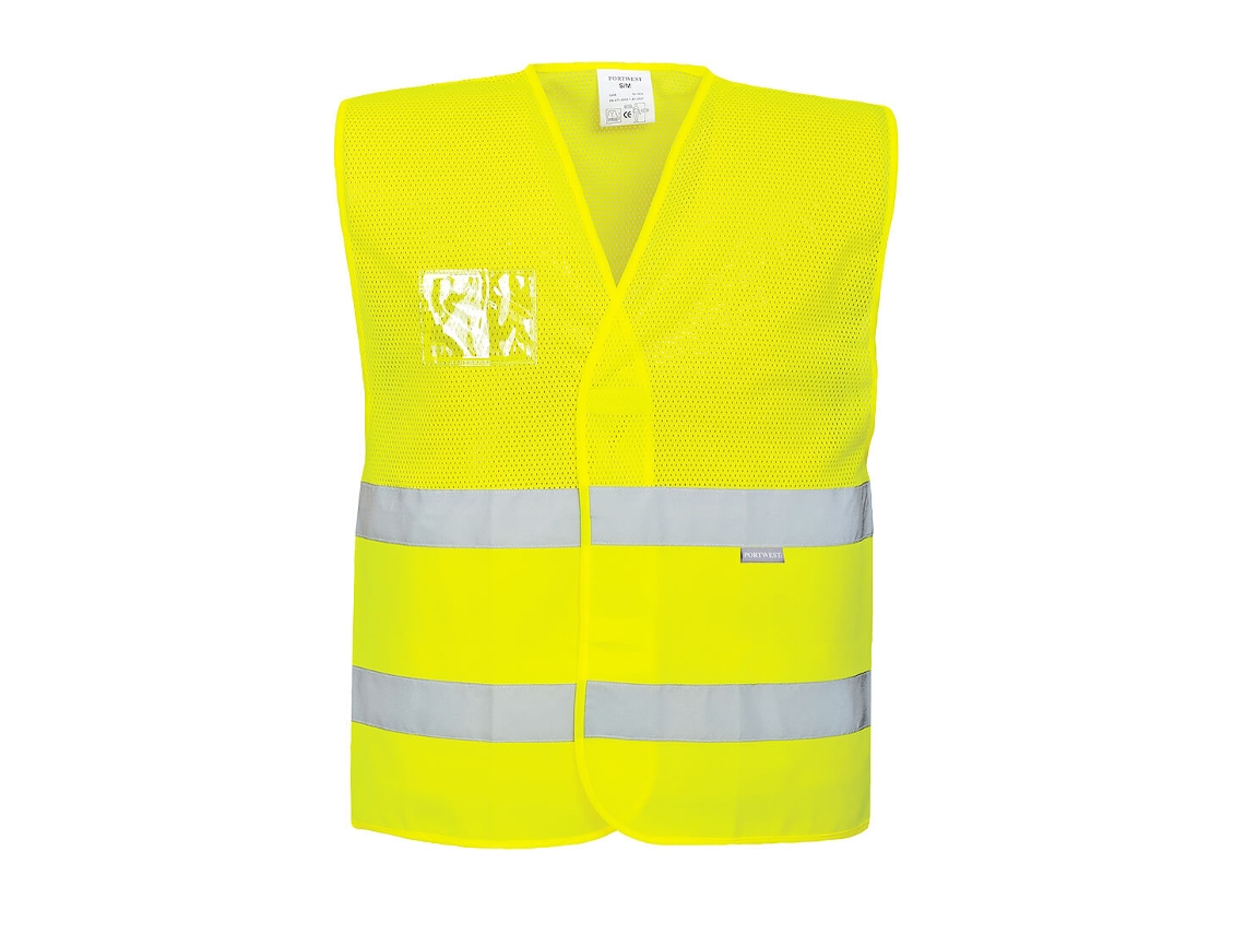 Colete De Meia Malha De Alta Visibilidade Com Duas Faixas Amarelo / 4x/5x