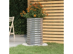 Vidaxl Vaso/floreira De Jardim Aço Galvanizado 40x40x68 Cm Prateado
