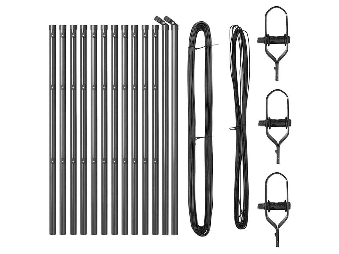 Poste De Cerca 13 Pcs Cinzeto Aço