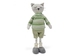 Gatos Boneca De Pelúcia Ornamento Em Pé Stuffe Animais Brinquedo 14.96 Polegadas Macio Fazenda Casa Decorações Verde