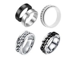 Juego De 5 Anillos Para La Ansiedad, De Acero De Titanio Y Giratorios Para El Pulgar.