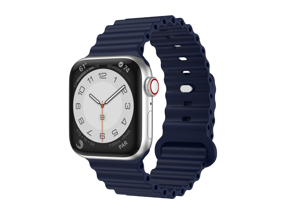 Bracelete de relógio de silicone para Apple Watch série 8 e 7 41 mm / SE 2 e 6 e SE e 5 e 4 40 mm / 3 e 2 e 1 38 mm (azul)
