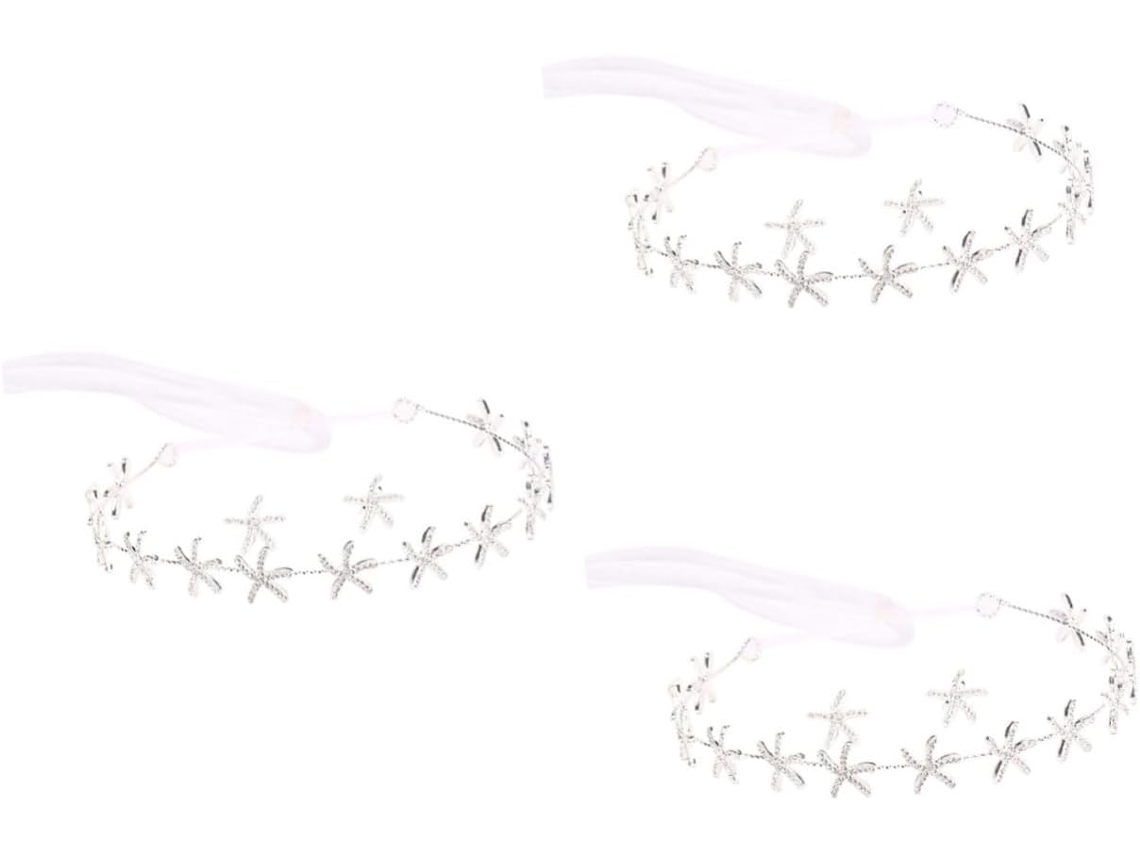 Conjunto De Tiara De Noiva De 3 Peças Com Decoração Marítima E Brincos Prateados - Acessórios Para Casamento
