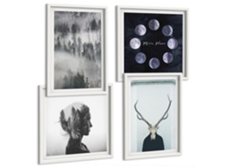 Composição De Quadros Motivos Naturais Florestais Cosmos Espelharte (4 Peças)