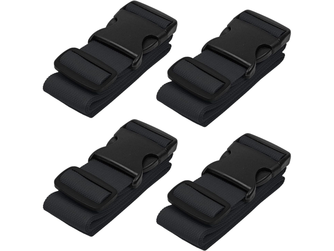Cinto De Bagagem Ajustável, Pacote Com 4, Com Fivela Resistente Para Malas De Viagem Elysve