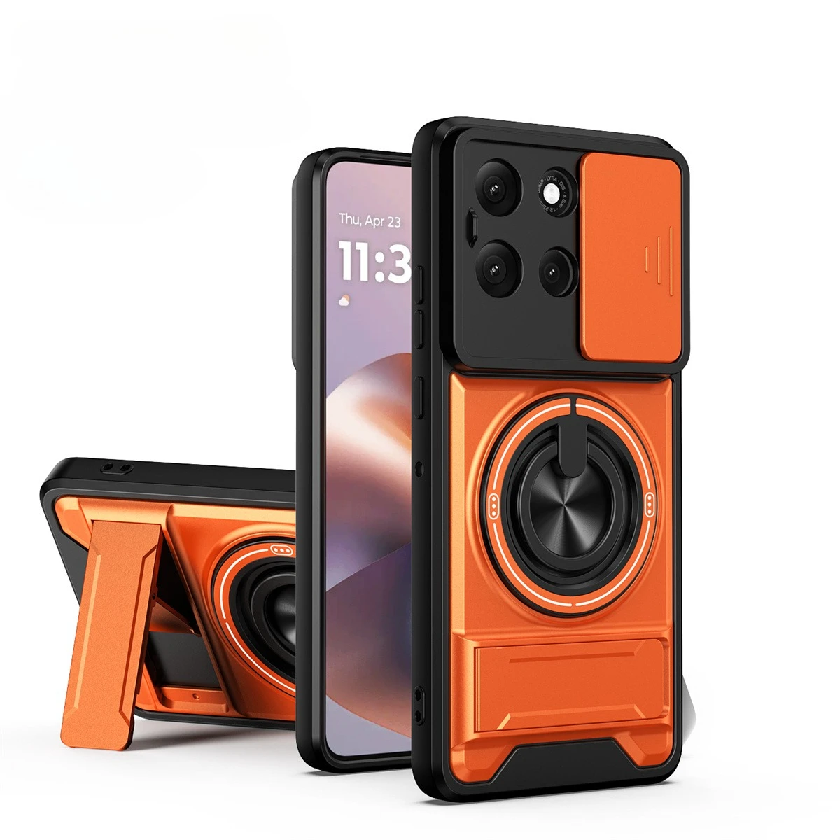 Capa Magnética Deslizante Para Celular (orange Moto G35 5g) Com Proteção Para A Câmera.