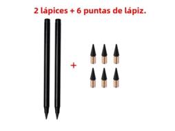 (estilo B) Conjunto De Lápis De Escrita Infinita, Inclui 2 Lápis E 6 Minas De Substituição, Apagáveis.