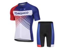 Roupas de ciclismo Tomshoo para Homens, jersey de secagem rápida e calções com bracelete para MTB