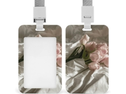 Porta Crachá Personalizado Com Estampa De Tulipa Vermelha, À Prova D Água, Protetor De Crachá, Ideal Funcionários