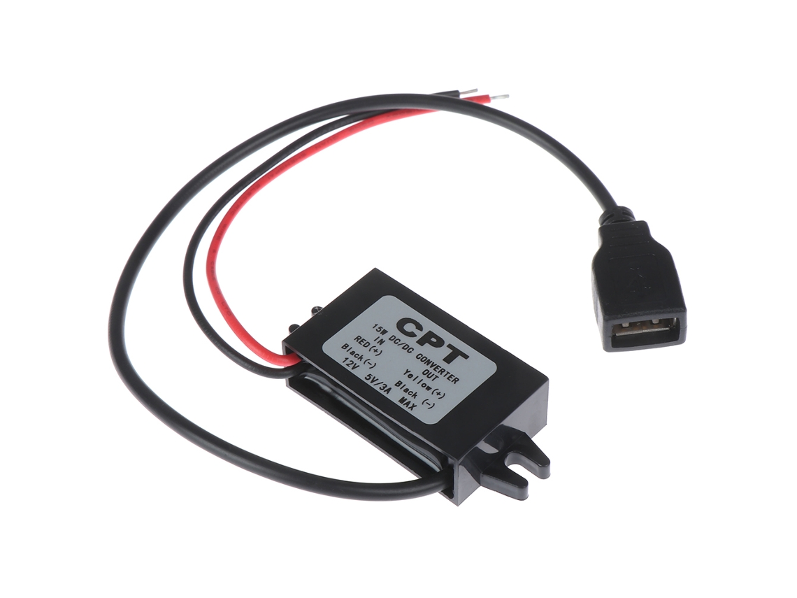 1 Adaptador De Alimentação Usb Com Redutor Tensão Dc/dc 12v Para 5v