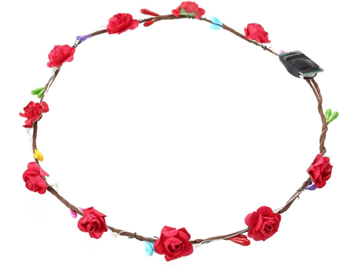 Tiara De Flores De Led Com 8 Peças Para Festas, Casamentos, Aniversários E Outros Eventos.