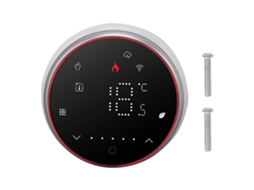 Termostato Inteligente Wifi Sem Fio Redondo com Display Led Controle App Voz Ac95~240v Preto