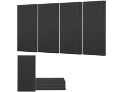 Painéis Acústicos Autocolantes 600x300x50mm Para Isolamento E Redução De Ruído, 4 Peças Pretas Tekmaquinas