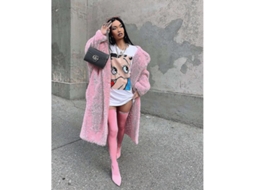 2026 chaqueta Larga Fluffy de Invierno para Mujer de Poliéster