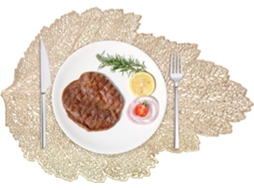 Design Elegante E Sofisticado, Jogo Americano Redondo Resistente Ao Calor Para Cozinha, Jogo Americano Durável De Pvc Dourado Com Motivo De Flor De Hi