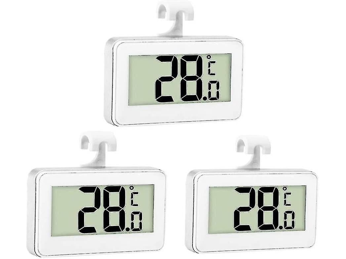 3x Termômetro de Geladeira Digital Freezer Refrigerador Quarto Impermeável Termôm Etro com Display Lcd Gancho Co GOKOCO