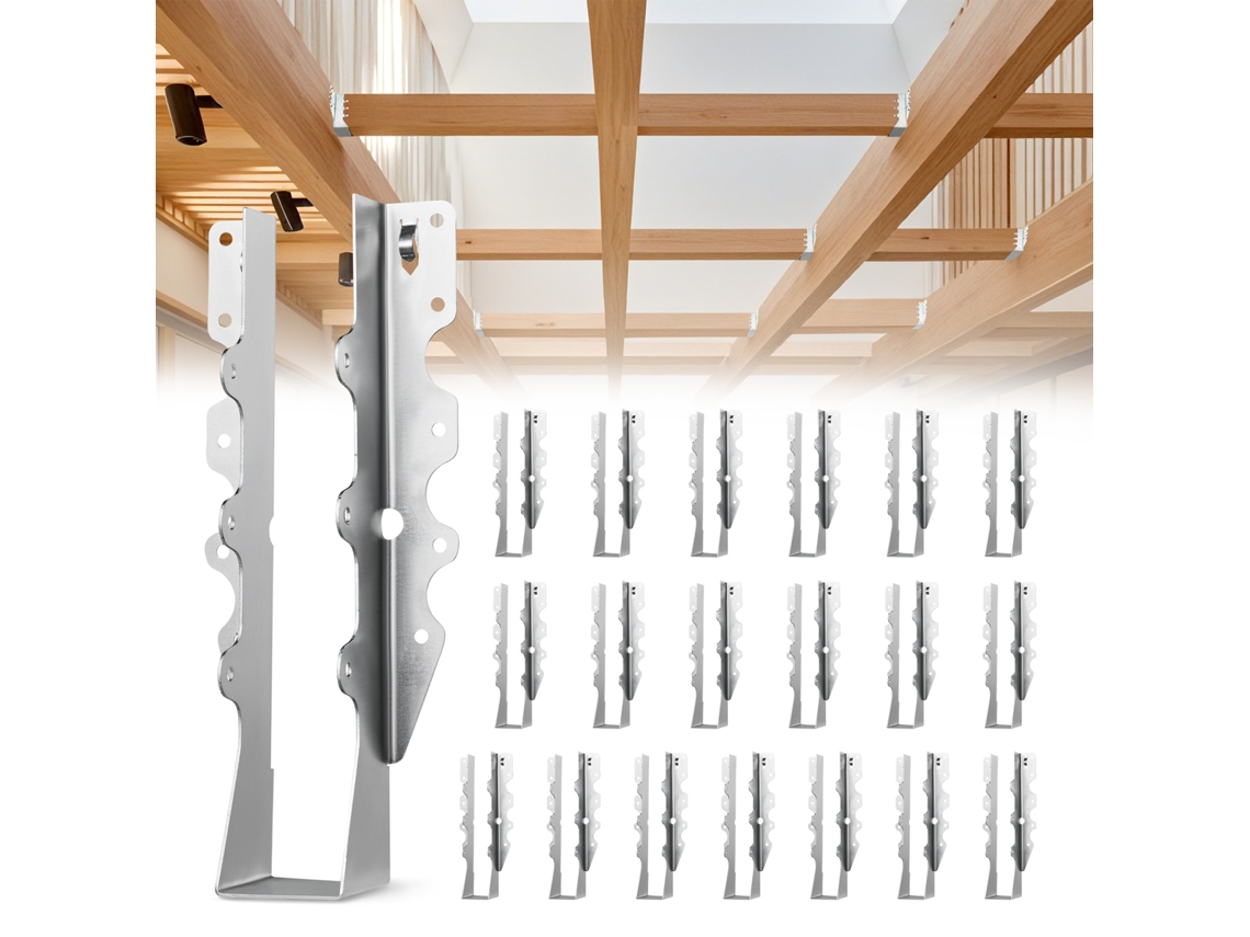 Suporte Para Vigas De Montagem Frontal 40 X 38 X 199 Mm 50 Unidades Prateadas Vevor