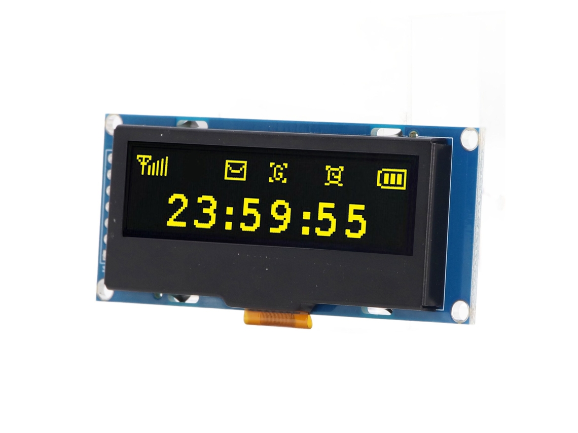 Módulo De Tela Oled 2.23 Polegadas 128x32 Amarelo