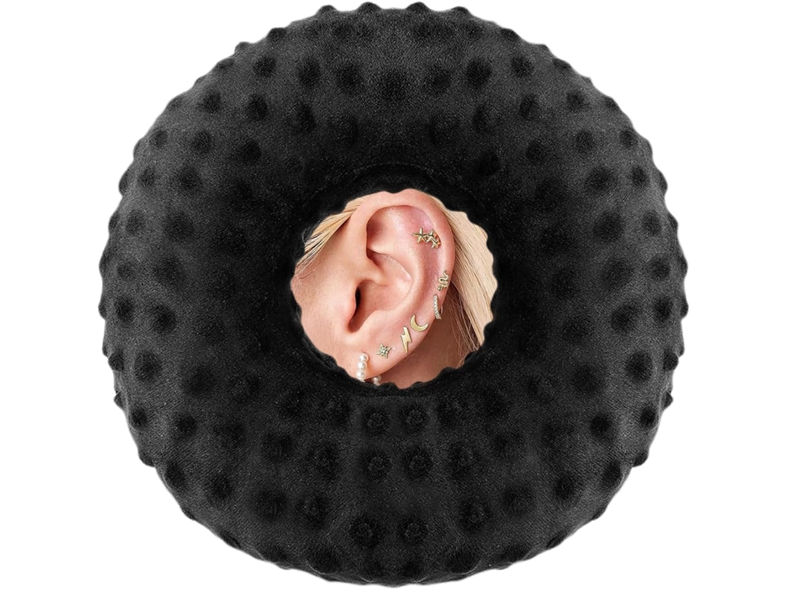Travesseiro com Furos para Piercing na Orelha, Travesseiro Macio Estilo Monge para Quem Dorme de Lado, Alívio da Dor e Proteção AQUAFORGE