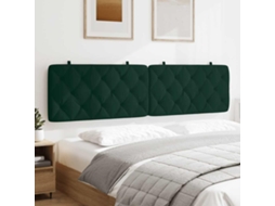 Vidaxl Almofadão De Cabeceira 200 Cm Veludo Verde-escuro