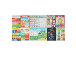 12 Cartazes Educativos para Crianças Pequenas de Aprendizagem de Inglês Impermeáveis Material Didático Aula Primária Suprimentos Escolares