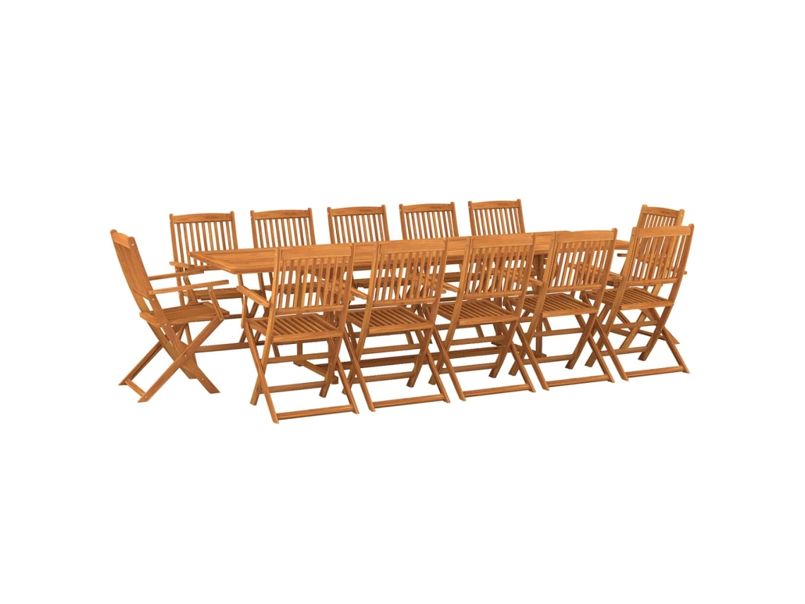Conjunto de 13 peças de jantar para jardim de 280x90x75 cm em madeira de acácia MAISON EXCLUSIVE