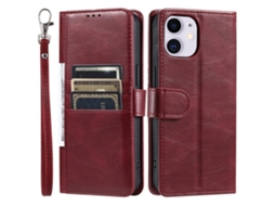 Capa Para Iphone 11 Pele Sintética Com Porta-cartões Vermelho